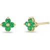 Zoë Chicco Quad Emerald Stud Earrings In 14k Yellow Gold