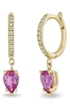 ZOË CHICCO ZOË CHICCO SMALL PAVÉ DROP HUGGIE HOOP EARRINGS