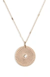 Zoë Chicco Small Sunbeam Diamond Medallion Necklace In Yellow Gold/diamond