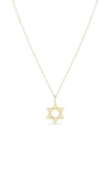 Zoë Chicco Star Of David Pendant Necklace In 14k Yellow Gold