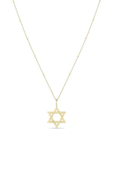 Zoë Chicco Star Of David Pendant Necklace In 14k Yellow Gold