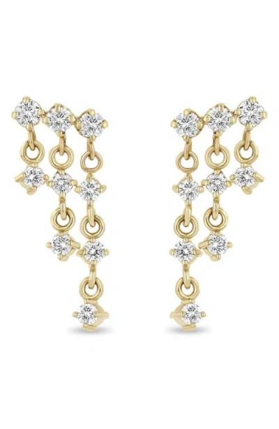 Zoë Chicco Waterfall Diamond Drop Earrings In 14k Yellow Gold