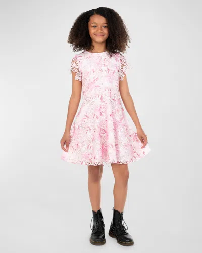 Zoe Kids' Girl's Diana Floral Crotched Dress In Multi