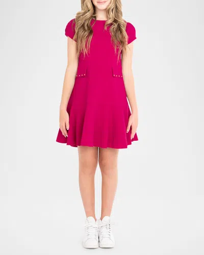 Zoe Kids' Girl's Mallory Flared Dress In Pink
