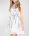 ZOE GIRL'S NANCY SEQUIN OVERLAY TULLE DRESS