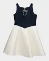 Zoe Girl's Pearly Bow A-line Dress In Nvyivory