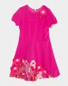 Zoe Girl's Reese Floral Embroidered Dress In Pink