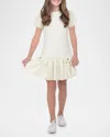 Zoe Girl's Renee Drop Waist Tweed Dress In Ivory