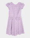 Zoe Girl's Sienna Textured Check Dress In Purple