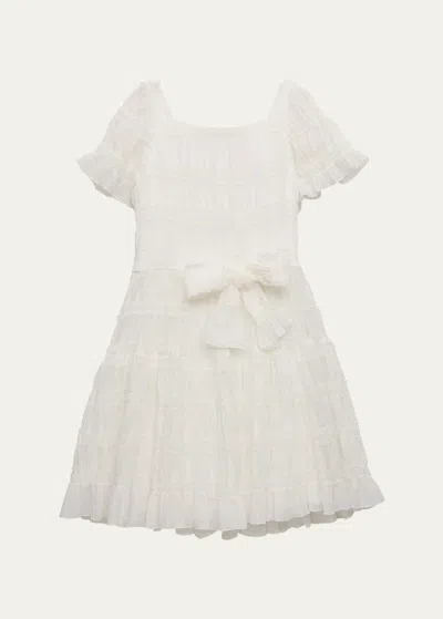 Zoe Kids' Girl's Stella Smocked Dress In Ivory