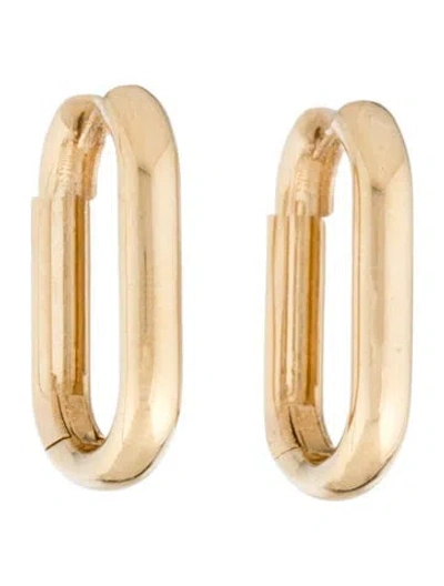 Pre-owned Zoe Lev 14k Thick Oval Hoop Earrings In Multicolor