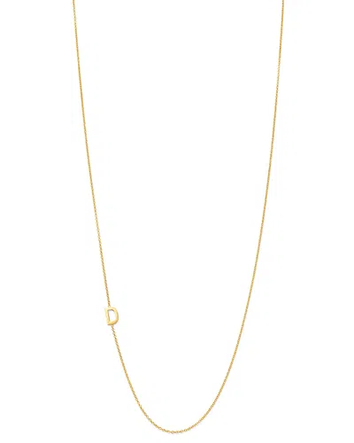 Zoe Lev 14k Yellow Gold Asymmetrical Initial Pendant Necklace, 18l In D/gold