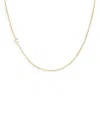 Zoe Lev 14k Yellow Gold Asymmetrical Initial Pendant Necklace, 18l In F/gold