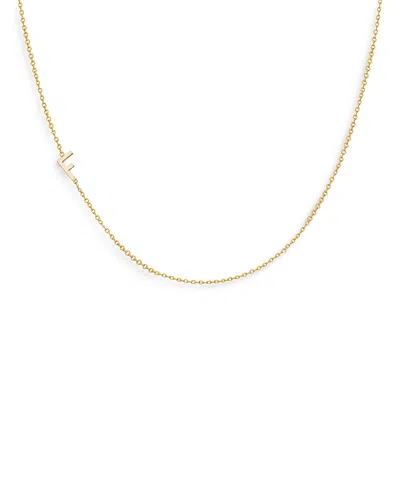 Zoe Lev 14k Yellow Gold Asymmetrical Initial Pendant Necklace, 18l In F/gold