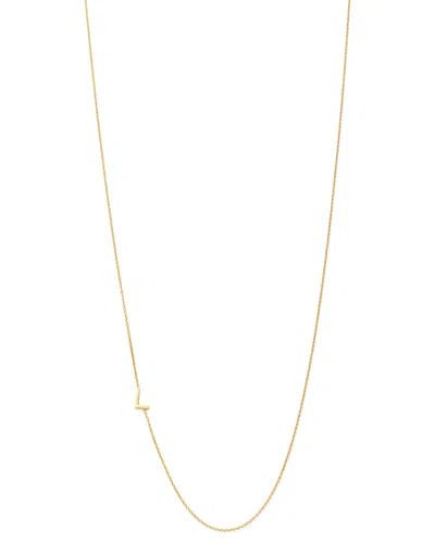 Zoe Lev 14k Yellow Gold Asymmetrical Initial Pendant Necklace, 18l In L/gold