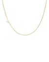 Zoe Lev 14k Yellow Gold Asymmetrical Initial Pendant Necklace, 18l In V/gold