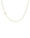 Zoe Lev 14k Yellow Gold Asymmetrical Initial Pendant Necklace, 18l In W/gold