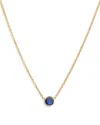 Zoe Lev 14k Yellow Gold Blue Sapphire Birthstone Solitaire Pendant Necklace, 16-18 In Blue Sapphire