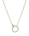 ZOE LEV 14K YELLOW GOLD DIAMOND & POLISHED LINK RINGS PENDANT NECKLACE, 16-18