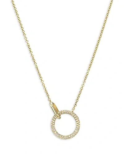 Zoe Lev 14k Yellow Gold Diamond & Polished Link Rings Pendant Necklace, 16-18 In Gray