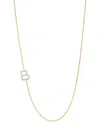 Zoe Lev 14k Yellow Gold Diamond Asymmetric Initial Necklace, 18 In B/gold