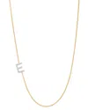 Zoe Lev 14k Yellow Gold Diamond Asymmetric Initial Necklace, 18 In E/gold