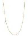 Zoe Lev 14k Yellow Gold Diamond Asymmetric Initial Necklace, 18 In K/gold