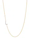 Zoe Lev 14k Yellow Gold Diamond Asymmetric Initial Necklace, 18 In L/gold