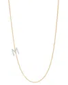 Zoe Lev 14k Yellow Gold Diamond Asymmetric Initial Necklace, 18 In M/gold