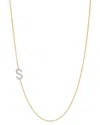 Zoe Lev 14k Yellow Gold Diamond Asymmetric Initial Necklace, 18 In S/gold