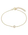 Zoe Lev 14k Yellow Gold Diamond Bezel Fine Link Bracelet In Gold