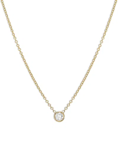 Zoe Lev 14k Yellow Gold Diamond Bezel Fine Link Pendant Necklace, 16-18