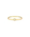 Zoe Lev 14k Yellow Gold Diamond Bezel Wire Stack Ring In Gold