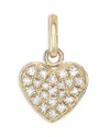 Zoe Lev 14k Yellow Gold Diamond Cluster Small Heart Charm Pendant In Gold