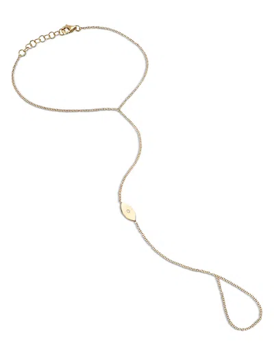 Zoe Lev 14k Yellow Gold Diamond Evil Eye Hand Chain Bracelet