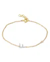 Zoe Lev 14k Yellow Gold Diamond Initial & Bezel Bracelet In F/gold