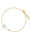 Zoe Lev 14k Yellow Gold Diamond Initial & Bezel Bracelet In H/gold