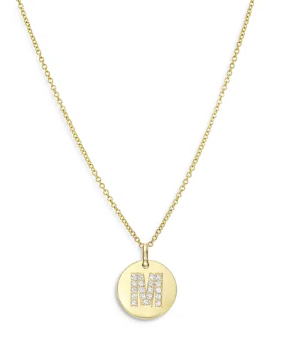 Zoe Lev 14k Yellow Gold Diamond Initial Pendant Necklace, 16-18 In M