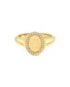 Zoe Lev 14k Yellow Gold Diamond Initial Signet Ring In G/gold