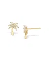 Zoe Lev 14k Yellow Gold Diamond Palm Tree Stud Earrings In Gold