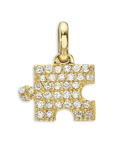 Zoe Lev 14k Yellow Gold Diamond Pave Puzzle Piece Charm Pendant