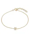 Zoe Lev 14k Yellow Gold Diamond Star Of David Link Bracelet In Gold
