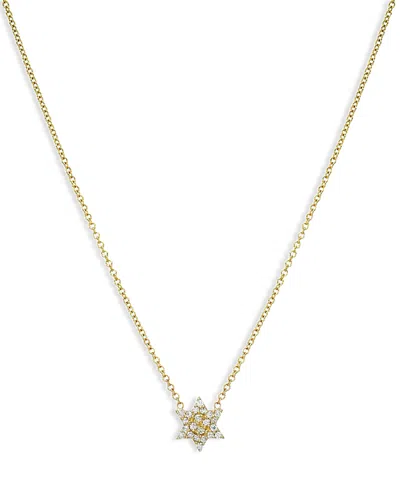 Zoe Lev 14k Yellow Gold Diamond Star Of David Pendant Necklace, 16-18