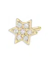 Zoe Lev 14k Yellow Gold Diamond Star Of David Single Stud Earring In Gold