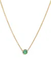 Zoe Lev 14k Yellow Gold Emerald Birthstone Solitaire Pendant Necklace, 16-18 In Emerald