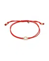 Zoe Lev 14k Yellow Gold Fortune Diamond Initial Red Cord Bolo Bracelet