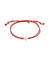 Zoe Lev 14k Yellow Gold Fortune Diamond Initial Red Cord Bolo Bracelet