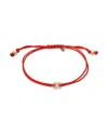 Zoe Lev 14k Yellow Gold Fortune Diamond Initial Red Cord Bolo Bracelet In H