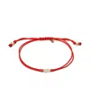 Zoe Lev 14k Yellow Gold Fortune Diamond Initial Red Cord Bolo Bracelet In S