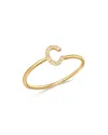 Zoe Lev 14k Yellow Gold Initial Diamond Ring In C/gold